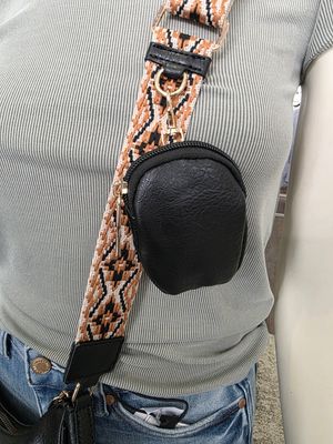 Black Crossbody with Guitar Strap/ Pouch