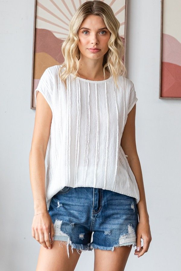 Kristy Cap Sleeve Top - Off White