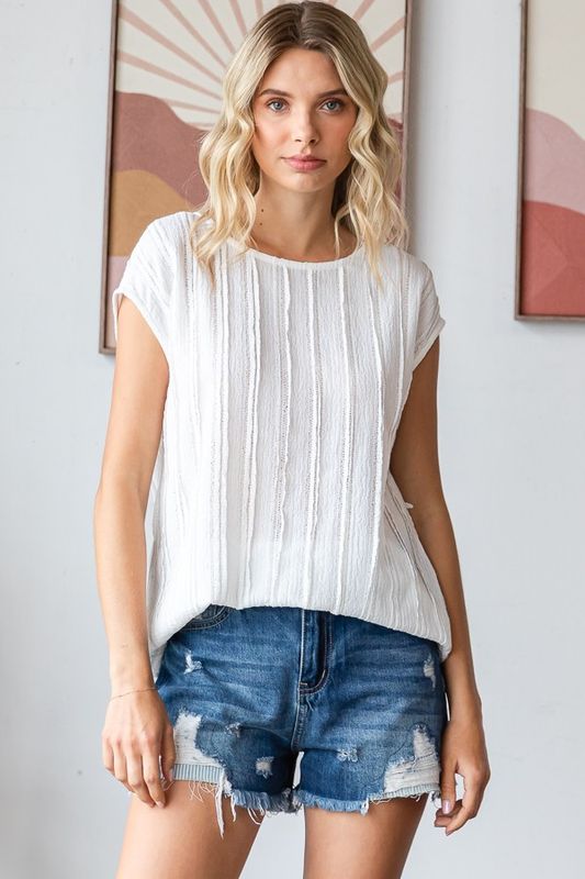 Kristy Cap Sleeve Top - Off White