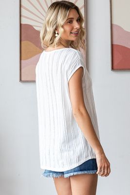 Kristy Cap Sleeve Top - Off White