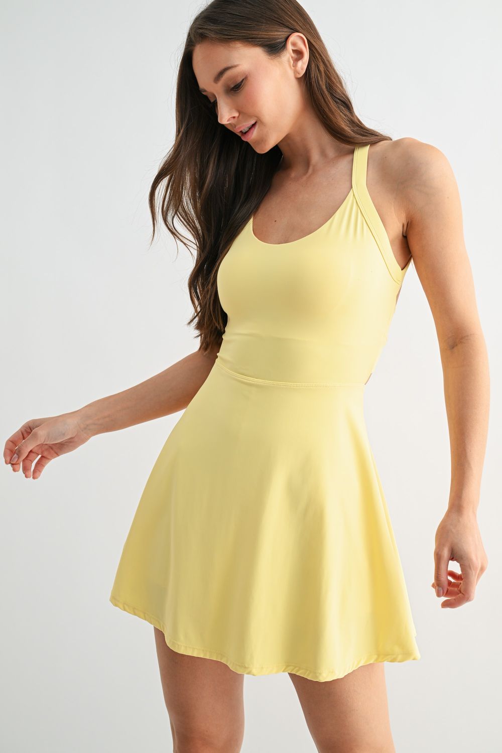 Active Halter Dress - Butter Yellow