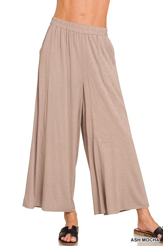 Ellie Elastic Pants - Ash Mocha