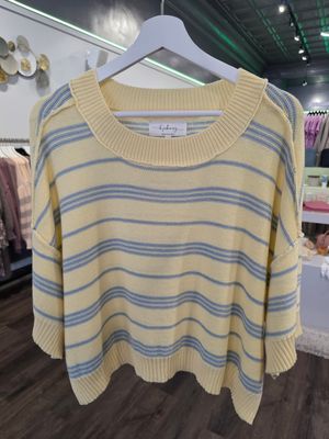 Courtney Striped Sweater - Yellow/Blue