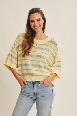 Courtney Striped Sweater - Yellow/Blue
