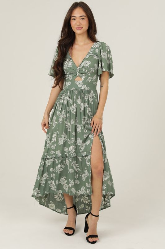 Karly Keyhole Maxi Dress - Sage