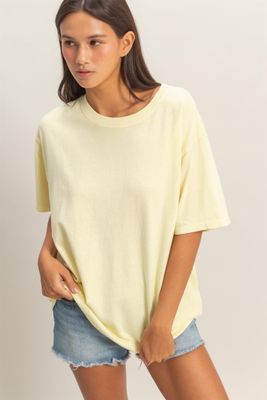 Jenny Basic Tee - Pale Yellow