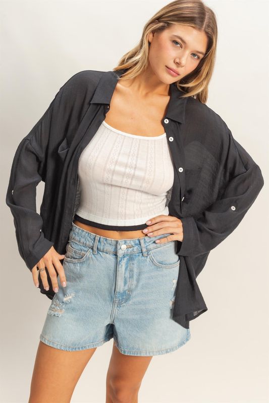 Kimmy Button Down - Black