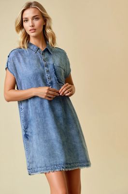 Taylor Denim Mini Dress - Dark