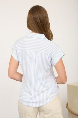 Staci Striped Button Down - Lt. Blue