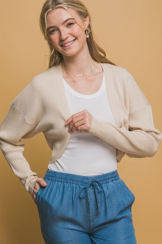 Cassie Cropped Bolero - Beige