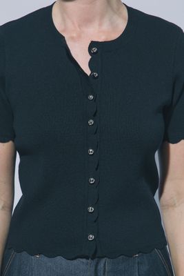 Staci Scalloped Top - Black