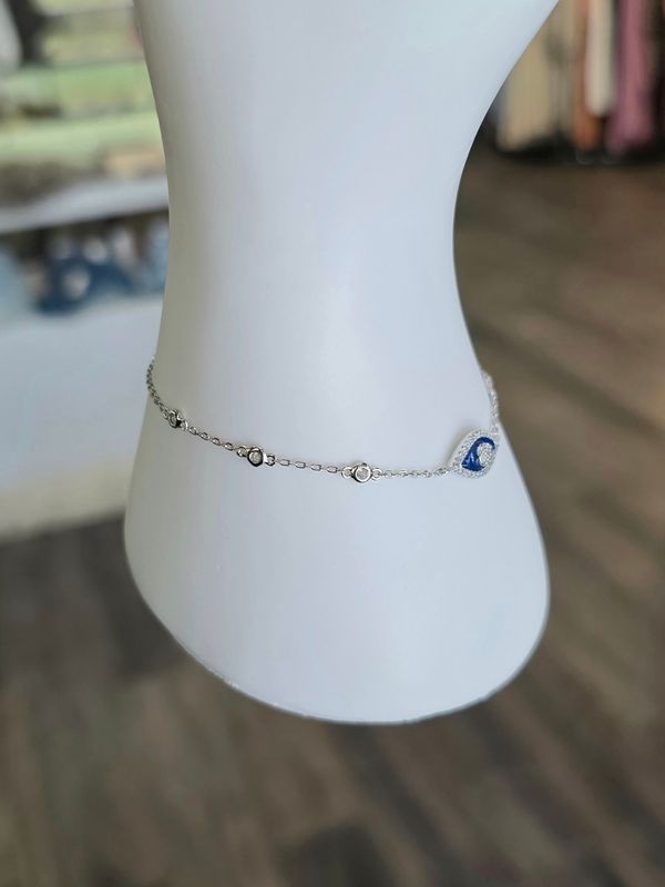 Silver Rhodium Plated Evil Eye Bracelet