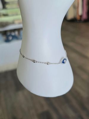 Silver Rhodium Plated Evil Eye Bracelet