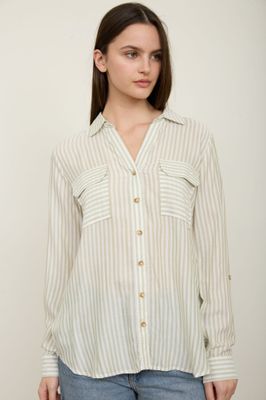 Chelsea Button Down - Lt. Mocha
