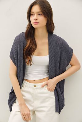 Nadia Open Cardigan - Dark Slate
