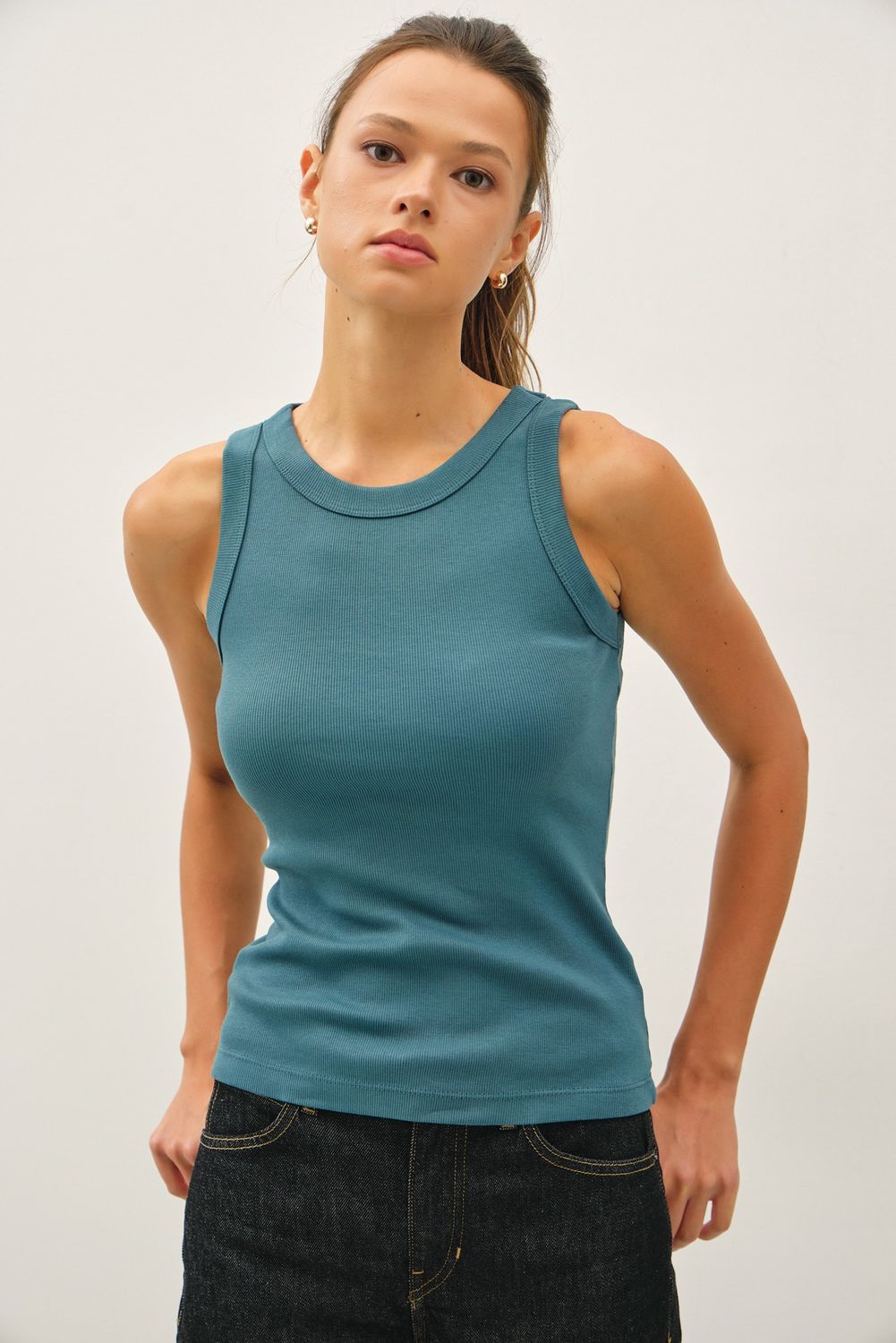 Round Neck Tank - Dark Teal