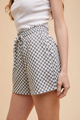 Grace Checkered Shorts - Drk. Grey