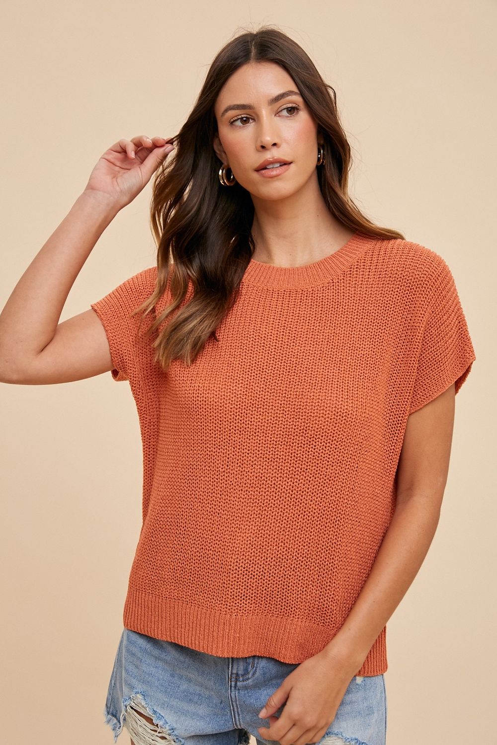 Fiona Sweater Top - Clay