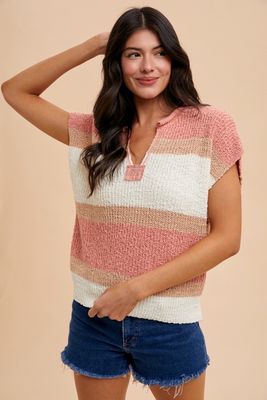 Emmy Color Block Top - Peach