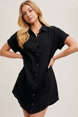 Bailey Button Up Dress - Black