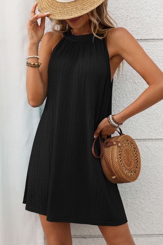 Nichole Halter Neck Dress - Black