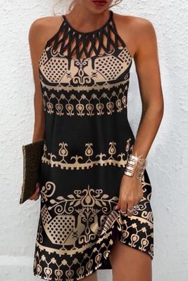 Liz Halter Neck Dress - Black