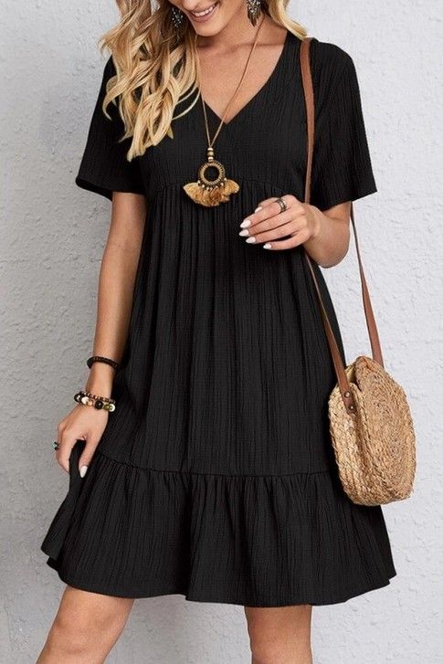 Cari Flowy Dress - Black