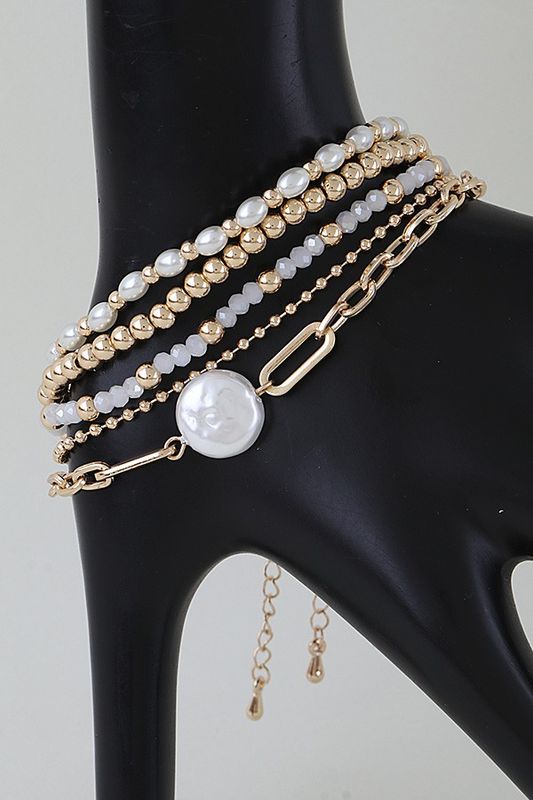 Pearl Beaded Bracelet Bundle