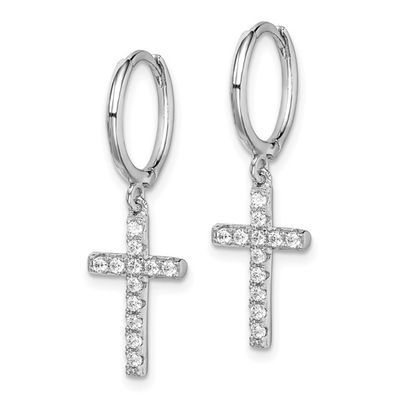Silver Cross Dangle Earrings