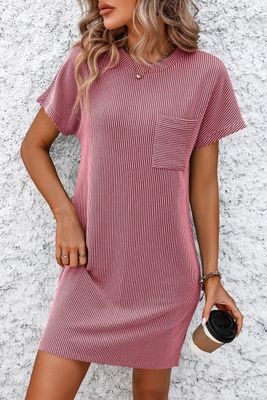 Sonya Ribbed Dress - Pink