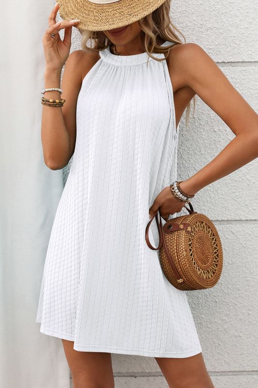 Nichole Halter Neck Dress - White