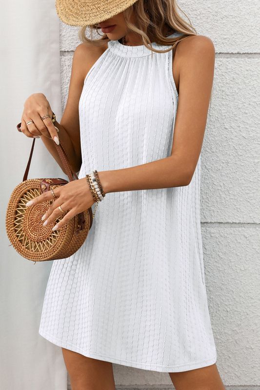 Nichole Halter Neck Dress - White