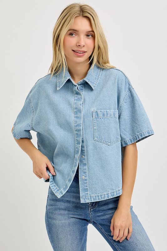 Amelia Oversized Linen Top - Light