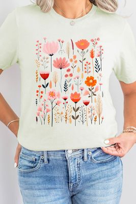 Wild Flower Graphic Tee - Citron