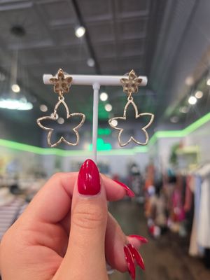 Yellow Flower Dangle Earrings