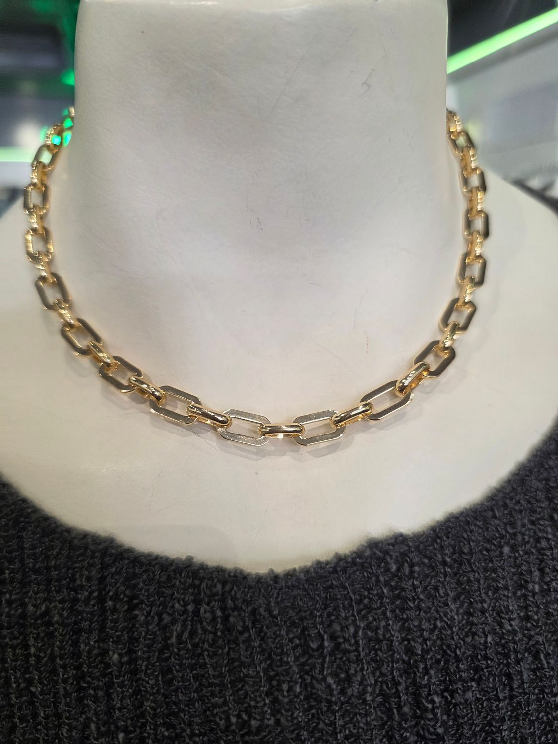 Yellow Thick Link Necklace