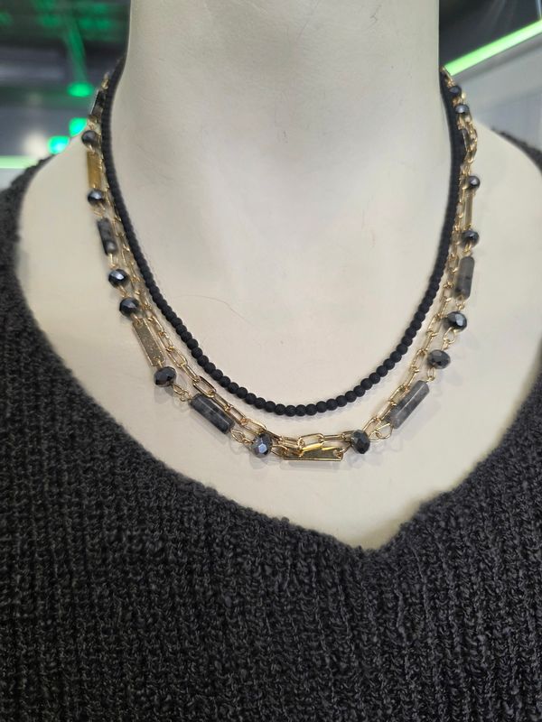 Black Beaded Necklace