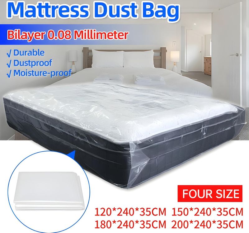 Mattress Plastic Packaging Bag, Dustproof Moisture-proof, Moving Protective Case, Mattress Storage