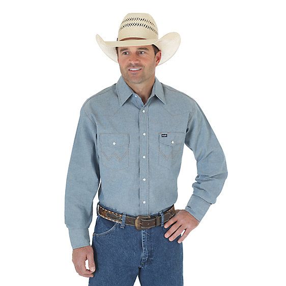 WRANGLER 70136MW CHAMB L/S SNAP