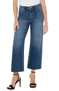 LIVERPOOL STRIDE WIDE LEG DEN CROP