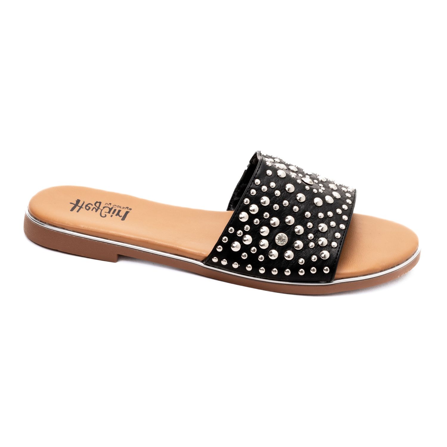 HEYGIRL BAIL MONEY STUDDED SLIDE SANDAL