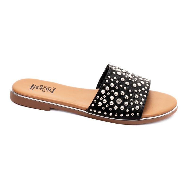 HEYGIRL BAIL MONEY STUDDED SLIDE SANDAL