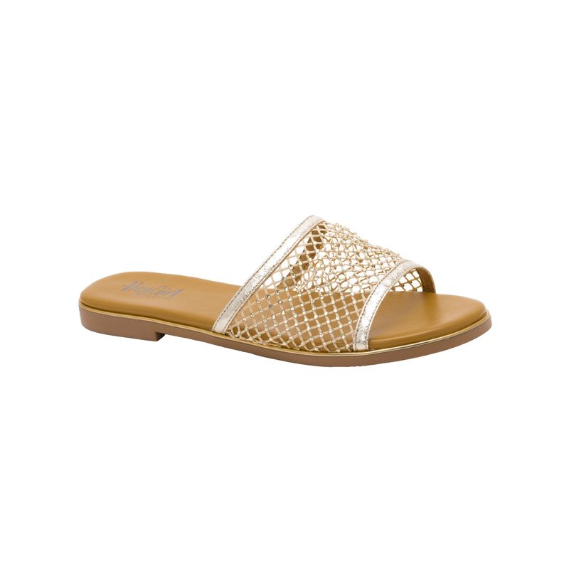HEYGIRL JUST MESHIN WITH YA GOLD MESH SLIDE SANDAL