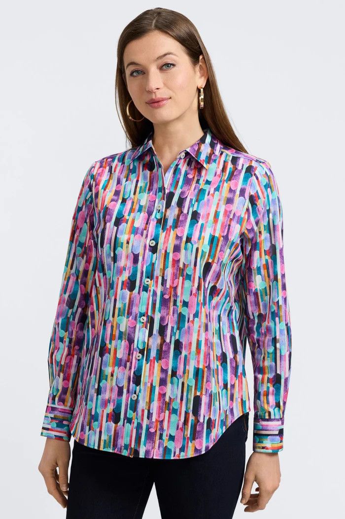 Margie Multicolor Prism Blouse | Foxcroft