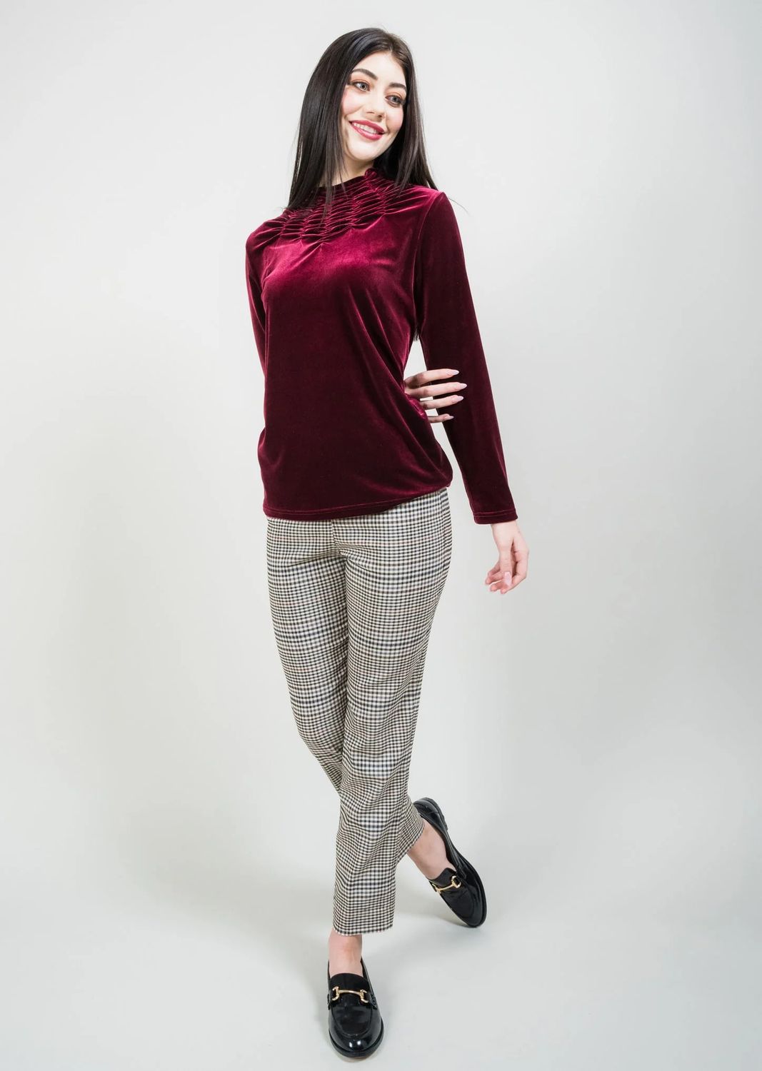 Scarlett Check Slim Ankle Pants | Lisette