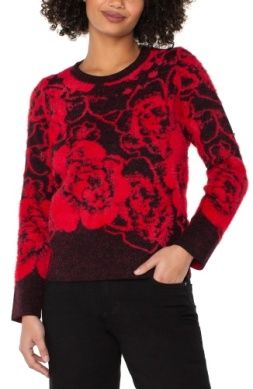 LIVERPOOL BLK RED FLORAL SWTR