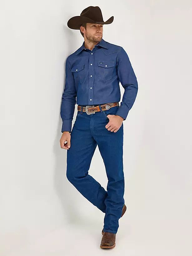 Cowboy Cut Rigid Denim Work Shirt | Wrangler 70127MW