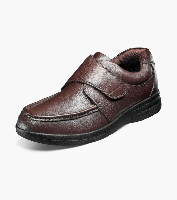 Men's  Brown Velcro Strap Casual Shoe | Nunn Bush