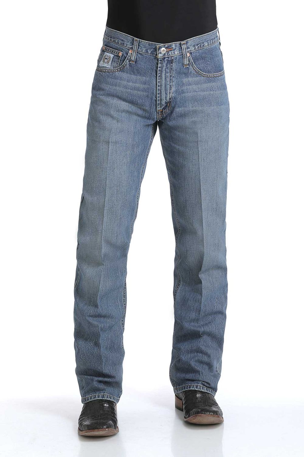 CINCH | MENS WHITE LABEL  MID RISE RELAX FIT STRAIGHT LEG MED STONE WASH JEAN