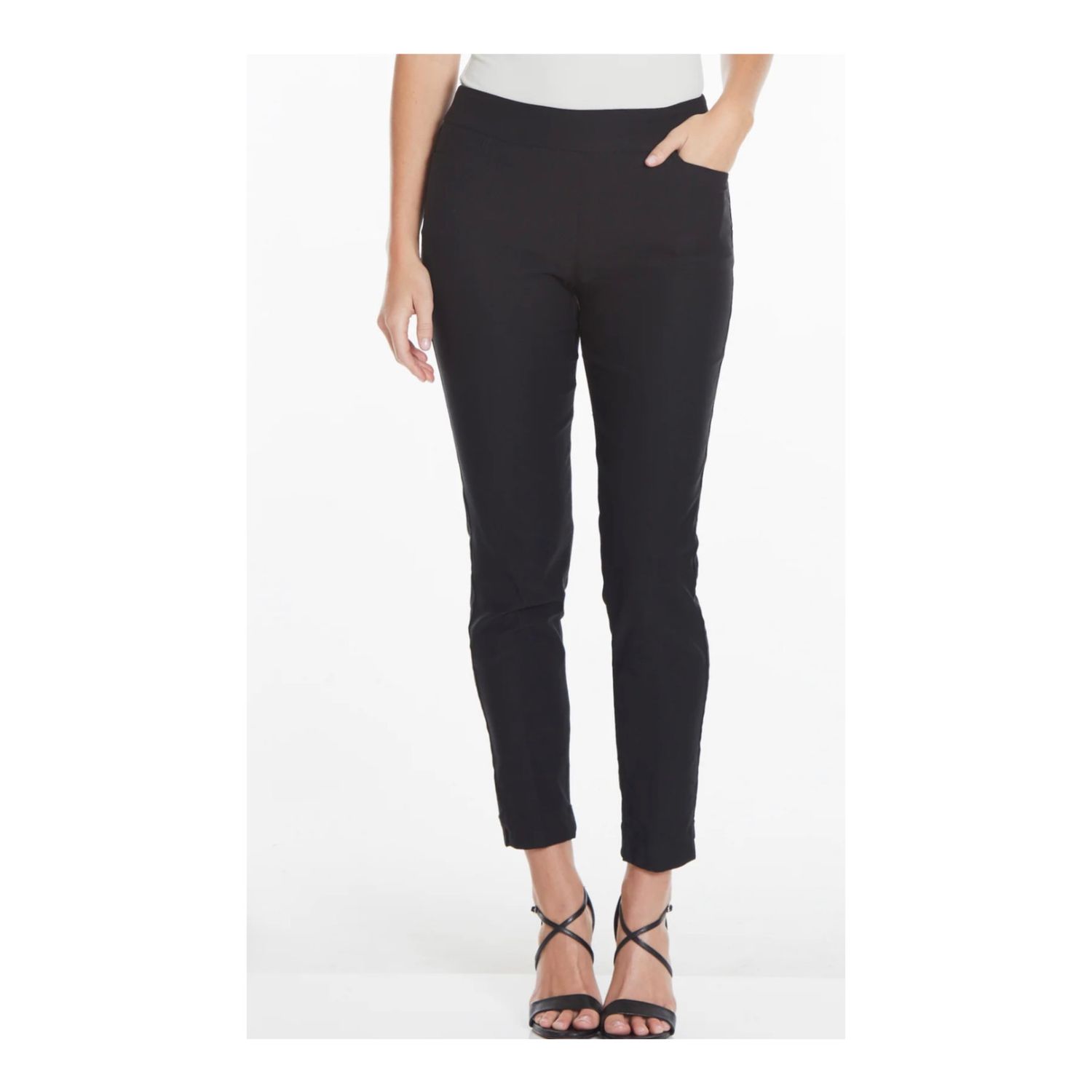 SLIMSATION MULTIPLES | WOMENS FINE LINE TWILL PULL ON ANKLE PANT